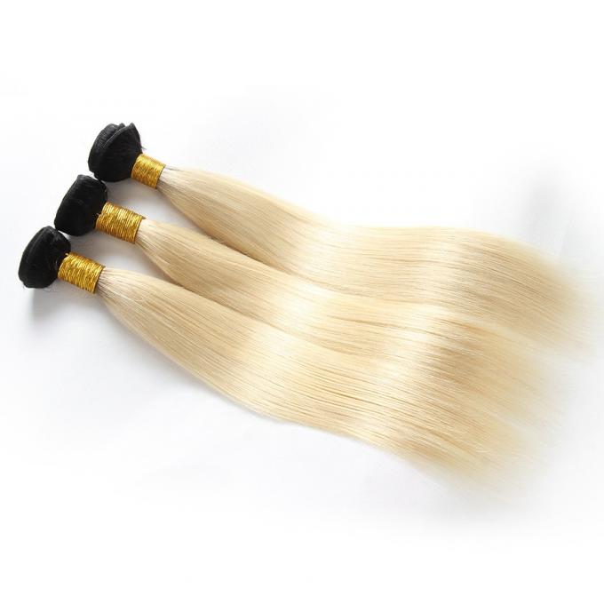 1B-Blonde 613 van het de Kleuren Menselijk Maagdelijk Haar van Ombre van het Kleuren Braziliaans Haar Weft Weefsel 12“ aan 26“